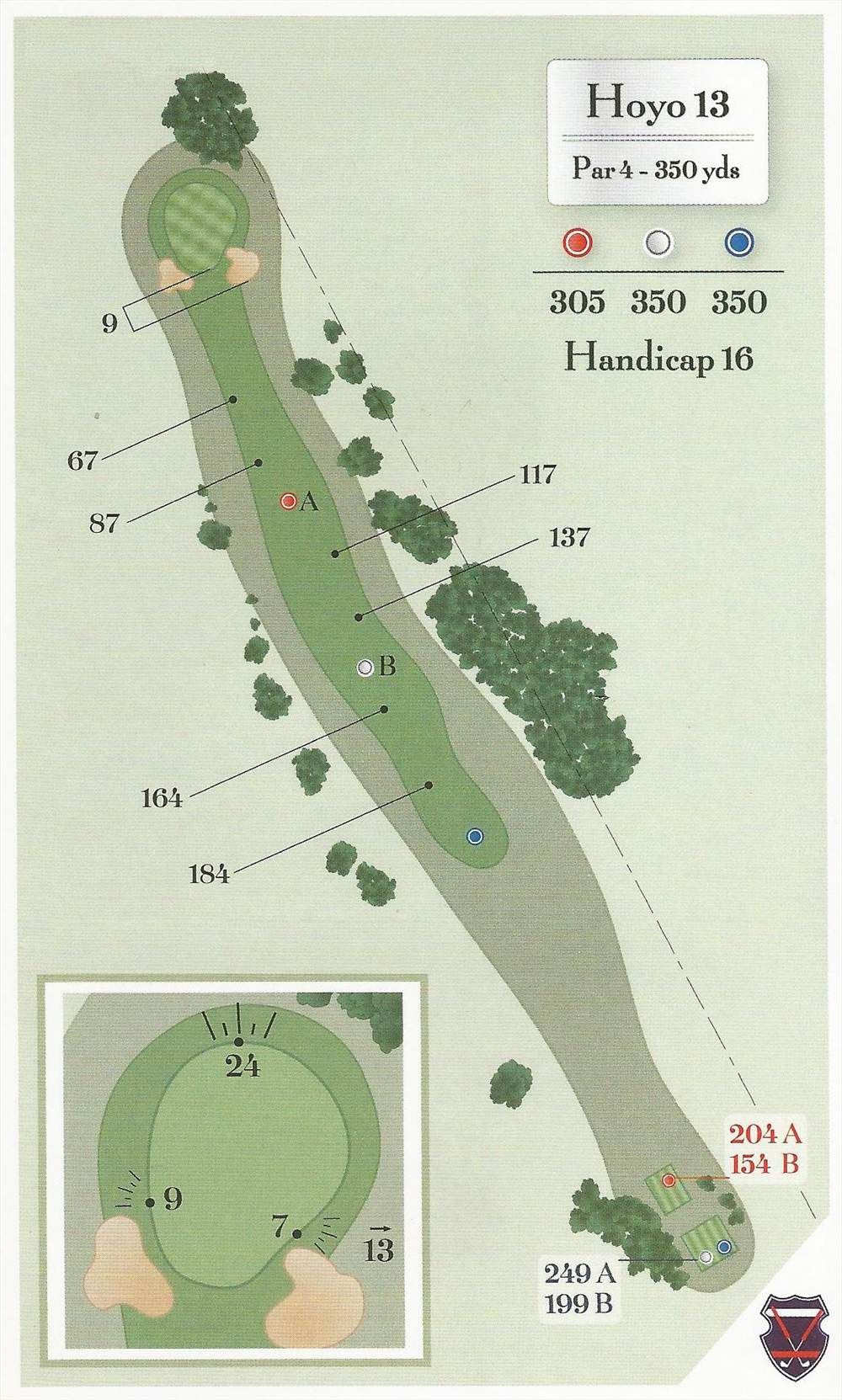 Diagram of hole 13